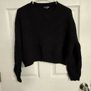 Fashion Nova Black Crew Neck Sweater